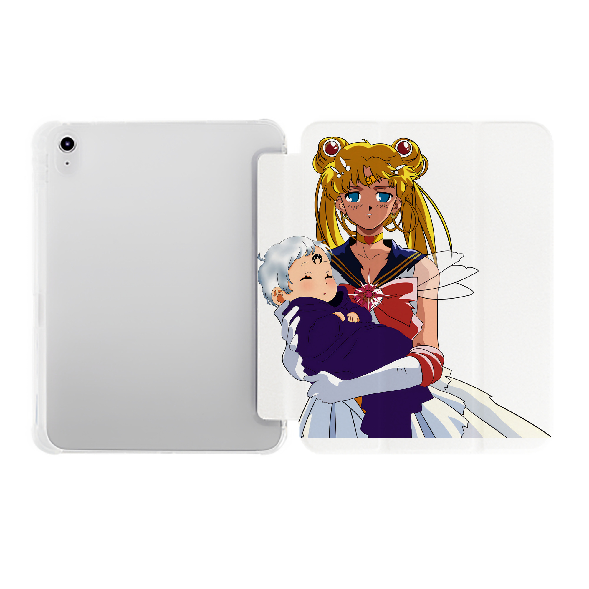 （画像用） 美少女戦士セーラームーン 月野 うさぎ つきの うさぎ Sailor Moon Tsukino Usagi IPad ケース ペン収納付き 三つ折りスタンド PUレザー×シリコン 対応機種9.5/10.5/10.9インチ
